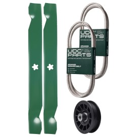 UDC Parts Mower Kit/Belt 194346 + Belt 138255 + Pulley 532194327 + 2 Pack Blades 138971 / Fits Jonsered LT2216