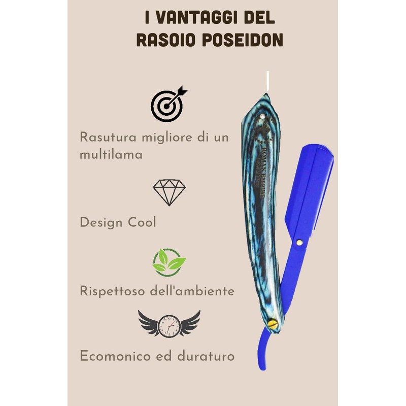 Roman Empire Shaving Poseidon Razor | Professional Men's Razor for