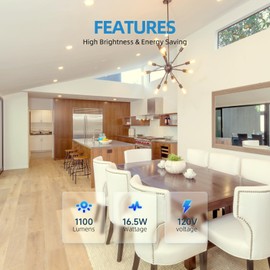 ECOELER 6" Flush Mount Disk Light, Dimmable LED Surface Mount Downlight, 16.5W 1100Lm 3000K Warm White, Low Profile Ceiling Light Fixture Installs into J-Box or Recessed Can, Bronze, 12 Pack