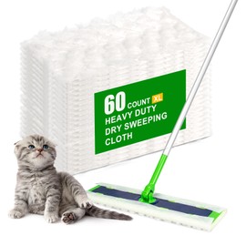 60 Count XL Heavy Duty Dry Sweeping Cloths for Swiffer Sweeper XL Mop - Disposable Pet Dry Mop Refills for Swiffer X-Large Mop - Thickened Multi-Surface Dry Mop Pad Refills for Floor Cleaning