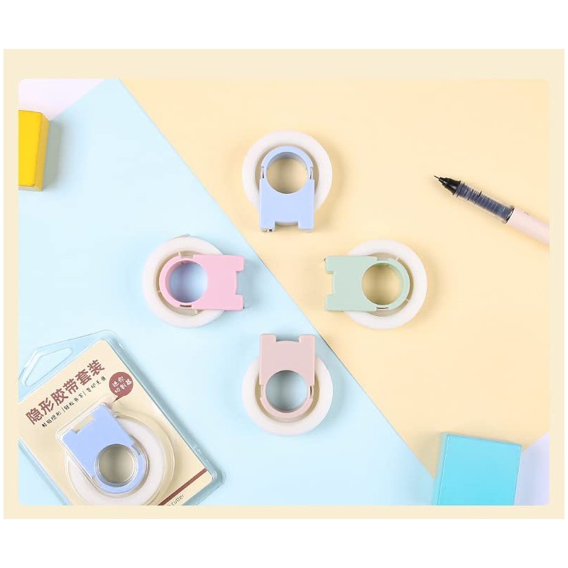Taicols 4 Pack Invisible Tape with Mini Dispenser Set 1/2
