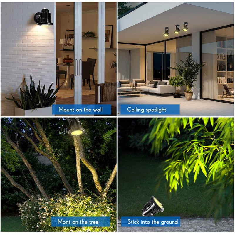 LCARED Led Spotlights Outdoor, Warm White 12W Spot Lights Indoor,120V