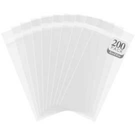 Golden State Art, 4"x 9" Acid-Free Crystal Clear Sleeves Storage Bags Fits 4X9 Prints, Note Cards, Packaging Favors and Products (Bag Size: 4 1/8 x 9 inches|200 Pack)