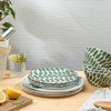 Bzyoo 12-Piece Melamine Dinnerware Set - Leaf | Lightweight, Durable,