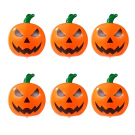 6pcs Inflatable Pumpkins, 11.81x12.99 in Orange Halloween Pumpkin Beach Balls Fun Blow Up Props Toy Halloween Decorations for Beach Swimming Pool Themed Party