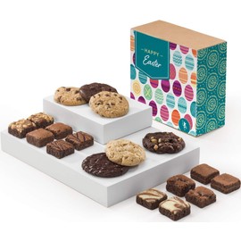 Fairytale Brownies Easter Cookie & Magic Morsel Combo Gourmet Chocolate Food Gift Basket - 1.5 Inch x 1.5 Inch Bite-Size Brownies and 3.25 Inch Cookies - 18 Pieces - Item CE343