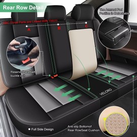 DISUTOGO Seat Covers Fit for Volkswagen VW Taos 2022-2025 2026: 5 Seats Full Set Faux Leather Car Seat Covers Waterproof Automotive Seat Cushion Protector (2 Row 5 Seats, Black&Grey)