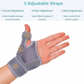 Thumb Spica Support Strap,Ideal for De Quervains Tenosynovitis Brace, Arthritis, Thumb Stabilizer Brace for Men and Women(Grey)