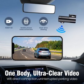 Dash Cam for Cars - Lipstick Design 170° Wide Angle with WiFi, G-Sensor, Night Vision, Parking Monitor, Loop Recording, 32GB Support