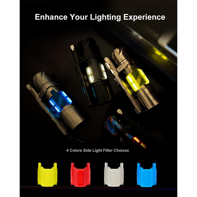 LOOP GEAR SK03 EDC Flashlight Rechargeable 1000 High Lumens, LED