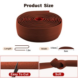 Rusoz Übergangsprofil Selbstklebend 5cm, Übergangsleiste Boden Flexible Pvc Abschlussleiste, Einfach Zuschneidbar & Montierbar for Joining Floor Gaps (Braun, 1.2m)