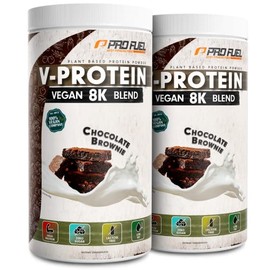 Vegan Protein SCHOKOLADE 2x750g - V-Protein 8K Blend - unglaublich lecker & cremig - mit Protein aus Sonnenblume, Reis, Erbse, Hanf, K√ºrbis uvm. - pflanzliches Proteinpulver mit 74% Eiwei√ü