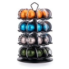 HiveNets 4 Tier Coffee Pod Holder Carousel for Vertuo Pod Storage Organizer (40 Pods)