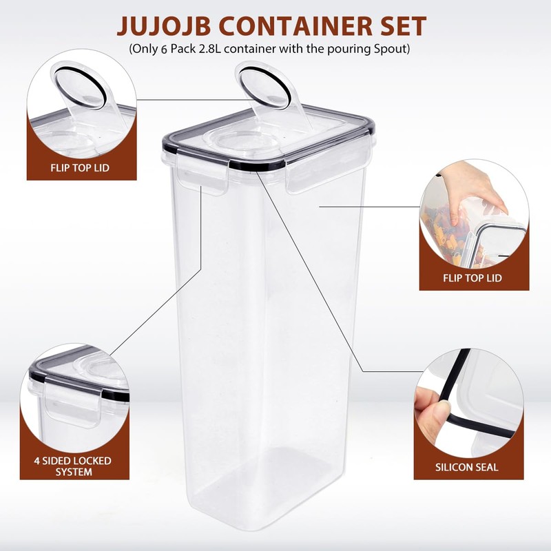 JUJOJB 64 PCS Airtight Food Storage Containers With Lids BPA