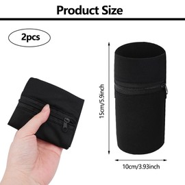 Pack of 2 Wrist Bag, Sweatband with Zip, Sports Wristband Wrist Bag with Practical Zip Pocket, Wrist Wallets for Fitness, Running, Cycling,