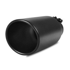 Vechkom Black 2.5" Inlet 4" Outlet Exhaust Tip 12" Overall Length Stainless Steel Chrome-Plated Exhaust Pipe Angle Cut