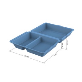 elastoREuse Menu Box Take Away Packaging - Food Container to Go Large Lunch Box Including Dividers Sustainable Reusable Tin 1.2 L Dishwasher Safe (Cosy Blue)