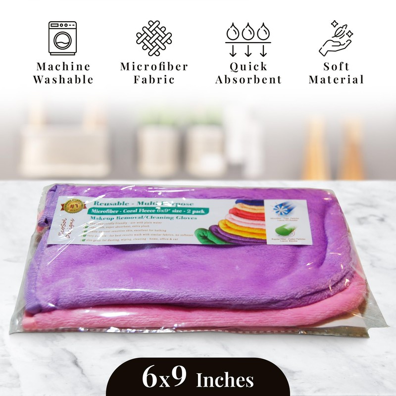 EcoSol Designs - Microfiber Mittens, Ultra-Soft Body Exfoliator Lathering Scrubber