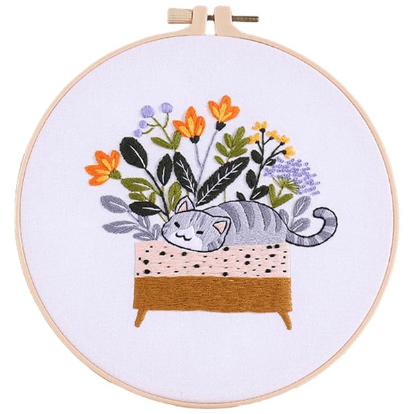 Traziewell Embroidery Kit Cat Cross Stitch Kit Cat Embroidery Starter