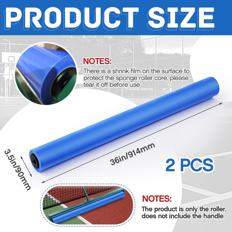 Silipull 2 Pack 36 Inch Replacement Surface Roller Tennis Court