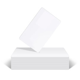 100 Pack - Bgieaug Premium Blank PVC Cards - CR80 30 Mil Graphic Quality White Plastic Cards for Photo ID Badge Printers - Waterproof and Double Sided Printing, NOT NFC Cards (100 Pack)