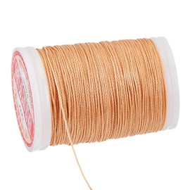 PH PandaHall 0.5mm Waxed Cord, 131 Yards Waxed Cotton Threads Wax Cord Waxed Beading String Twine for DIY Bracelet Necklaces Jewelry Making Sewing Macrame Knotting Project, Burly Wood