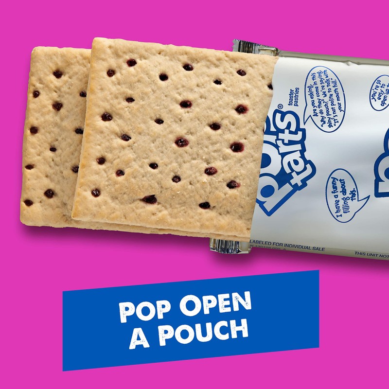 Pop-Tarts, Breakfast Toaster Pastries, Unfrosted Blueberry, Proudly Baked in the