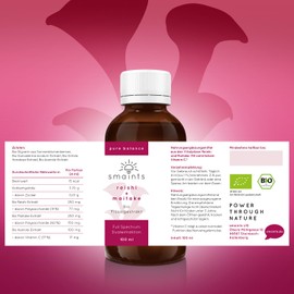 smaints Bio Maitake & Reishi Liquid Extract | Organic Vital Mushroom Dual Extract with Over 45% Polysaccharides | High Dose for Maximum Bioavailability | To Support Inner Balance & Wellbeing