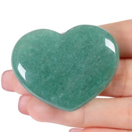 AWARDSEN 45 mm Green Aventurine Crystals Heart Big Healing Crystals Natural Love Hearts Gemstones Stocking Fillers Women Anxiety Relief Crystal Mindfulness Gifts for Women Valentines Day Gifts for Her