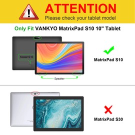 FINTIE Case for VANKYO MatrixPad S10 10 inch Tablet - [Hands Free] Multiple Angle Viewing Folio Smart Stand Cover with Pocket for MatrixPad S10 10.1" HD Android Tablet, Black