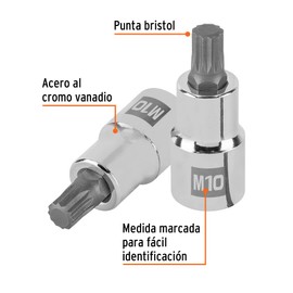 Truper D-1210-BC Dado Punta Corta Bristol M10, Cuadro 1/2"