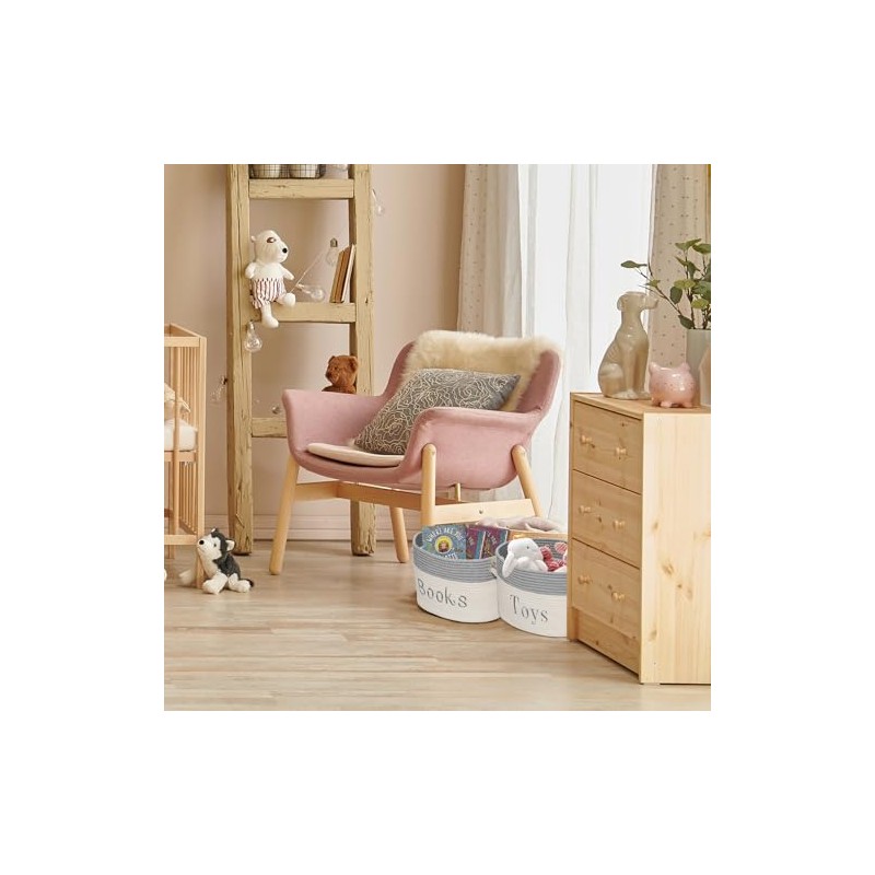 Embroidered Tote Bin - Storage Basket for Nursery - Large