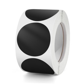 Round Stickers Black 38 mm Circle Labels Colour Coding Dot Vinyl Floor Sticker Waterproof Removable Roll of 500
