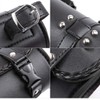 evomosa Motorcycle Fork Bag PU Leather Bicycle Handlebar Tool Bag