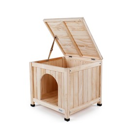 Petsfit Indoor Dog House, Small Dog House Wood with Elevated and Ventilate Floor for Small Dogs and Cats