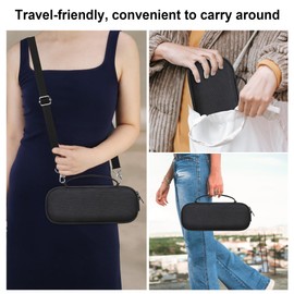 BOVKE Carrying Case Compatible with Beats Pill Wireless Bluetooth Speaker, Beats Pill Portable Speaker Holder Bag with Extra Mesh Pocket for Charging Cables, Black+Black