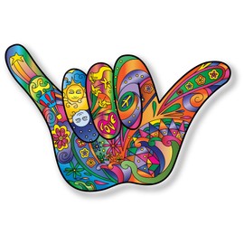 Hang Loose Stickers Decal | Hawaii Stickers | Shaka car Sticker | Perfect for Car, Laptop, Window, Phone (5.5 x 3.6 inches)