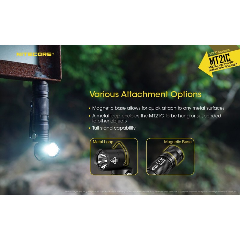 Nitecore MT21C LED Flashlight, 1000 Lumen Right Angle 90 Degree