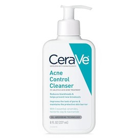 CeraVe Limpiador Facial para Tratamiento del Acné, Limpiador de Ácido Salicílico con Arcilla Purificadora, Niacinamida y Ceramidas, Control de Poros y