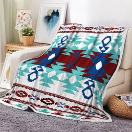 Southwest - Manta azteca bohemia, decoración de habitación occidental, manta nativa americana, manta de franela suave, multifunción, para sofá, cama, al aire última intervensión, playa, viajes, 60 x