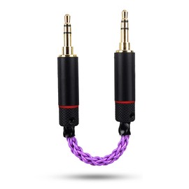 okcsc ak8zgg33 Audio Cable Converter Cable Stereo Silver Plated Monocrystalline Copper 3.5mm 3 Pole to 3.5mm 3 Pole Male to Male 8 Core 10cm