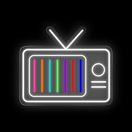Retro TV Led Neon Sign - Vintage Old TV Set with TV Interference No Signal - Perfect Wall Décor for your 90s Theme Party, 13"x15.2"