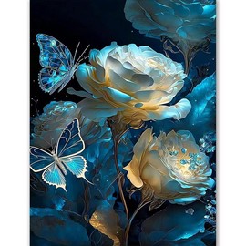 Flower DIY Diamond Painting Kits Art Kits for Beginner Full Drill Diamond Dots Home Decor 11.8x15.7 inch:_C-016-_12x16inch (30x40cmÔºâ