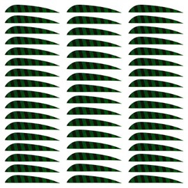 MECCANIXITY Arrow Vanes Arrow Fletching 4" Water Drop Shape Turkey Feathers for Hunting DIY Shooting(Dark Green, Pack of 50)