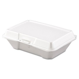DART DCC205HT1 - Foam Hinged Container 1 Compart White, 2/100