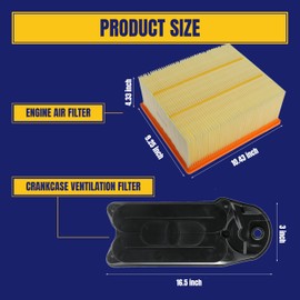 Air Filter and Crankcase Ventilation Filter for Dodge Ram 2500 3500 4500 5500 for Cummins 6.7L 6.7 Diesel 2008-2023 Crankcase Breather Element CCV Filter Replace 53034051AB CA10261 CV52001 68002433AB