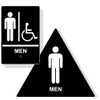 ADA Men Restroom Paired Set, Braille Sign + Door Sign,