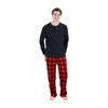 Cherokee Men's Pajama Set, Long Sleeve Cotton Top & Micro