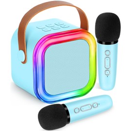 Mini Karaoke Machine for Kids,Girl Toys,Karaoke Microphone Wireless for Kids,Gifts for 4,5,6,7,8,9,10 Year Old Girl Toys (Blue)