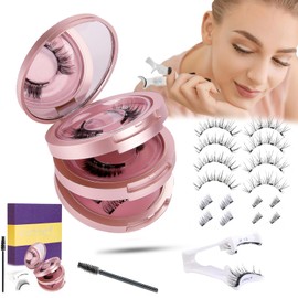 Eyelashes, Magnetic Eyelashes, Natural Look, Magnetic Eyelashes with Pliers, Reusable Eyelashes, Magnetic Eyelashes, No Eyeliner or Glue, Magnetic Lashes Set, Gifts for Women